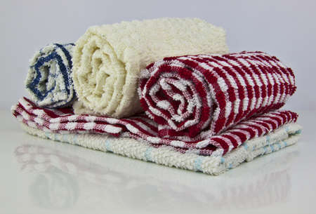 some tea towels with reflectionの写真素材