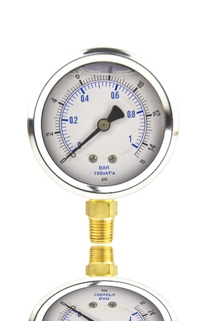 a low pressure gauge with white spaceの写真素材