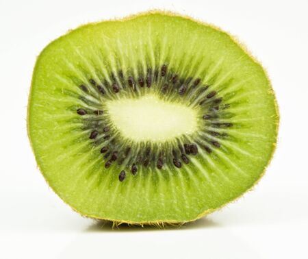 kiwi fruit cut through centreの写真素材