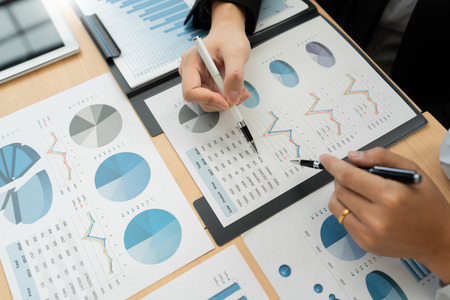 Business Corporate team brainstorming, Planning Strategy having a discussion Analysis investment...
