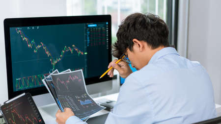 Financial concept an amateur trader failed of the investment losing his fund due to a wrong decision