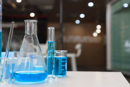 Laboratory research concept, Research and development of vaccines with high technology equipment.の写真素材