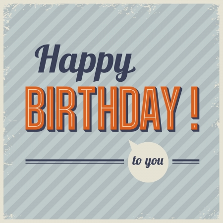 Retro vintage birthday card with grunge frame and background patternのイラスト素材