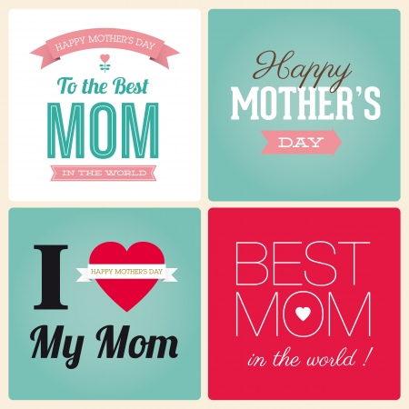 Happy mothers day card vintage retro type fontのイラスト素材