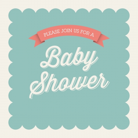 Baby shower invitation card editable with type, font, ribbon, frame border vintageのイラスト素材