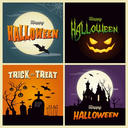 Happy Halloween cardsのイラスト素材