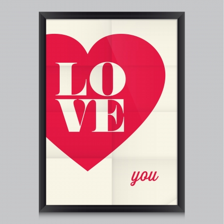 Love quote poster  Effects poster, frame, colors background and colors text are editable  Happy Valentines card  Wedding invitation のイラスト素材