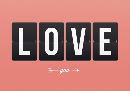 I love you, mechanical panel letters  Typography, font, type vector vintage retro のイラスト素材