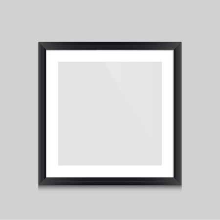 Poster template with black frame vector design  Easy to edit with your picture のイラスト素材