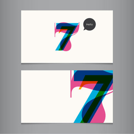 Business card template with number, color editable  Ideal for independent worker, company, shop, restaurant    のイラスト素材