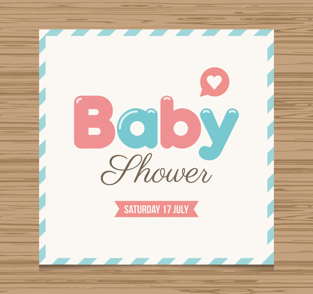 Baby shower card, balloons type font vector designのイラスト素材