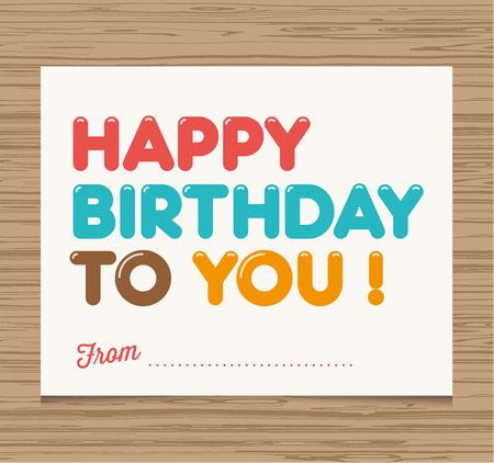Happy birthday card, balloons type font vector designのイラスト素材