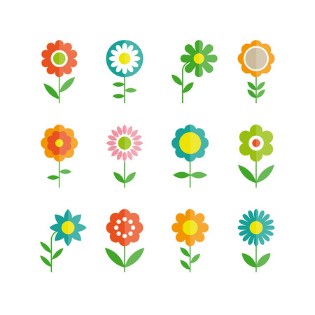 flowers vector design  Set of floral iconのイラスト素材
