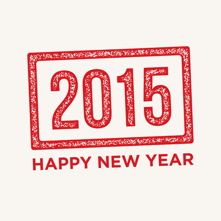 Happy new year, rubber stampのイラスト素材