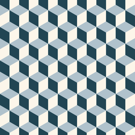 Cubes 3d pattern background. Retro vector pattern.のイラスト素材