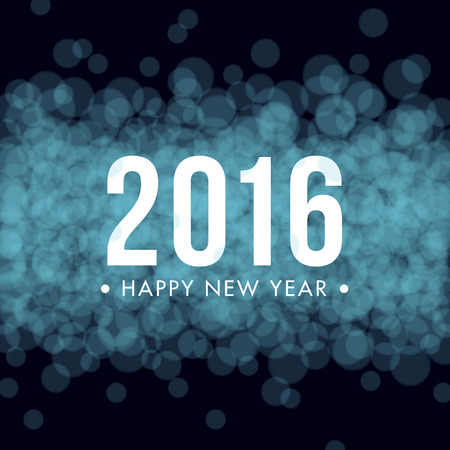 Happy new year 2016 card,  blurred light background, editable vector designのイラスト素材