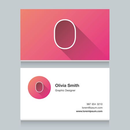 Logo alphabet letter "O", with business card template. Vector graphic design elements for your company logo.のイラスト素材
