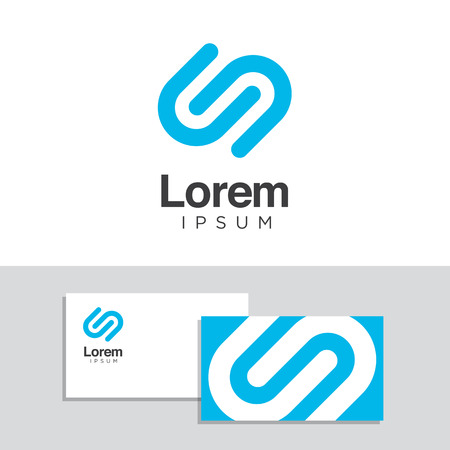 Logo design elements with business card template. Vector graphic design elements for company logo.のイラスト素材