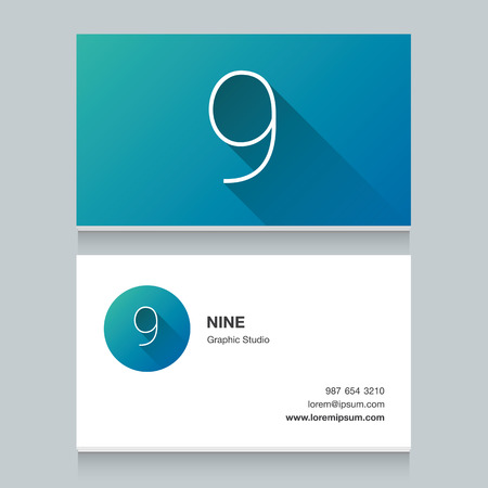  number 9, with business card template.  graphic design elements for your company のイラスト素材