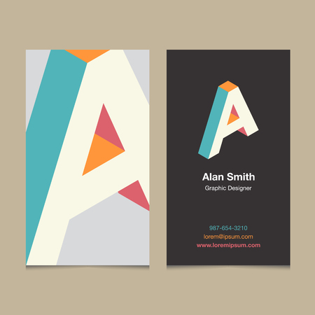Logo alphabet letter "A", with business card template. Vector graphic design elements for company logo.のイラスト素材