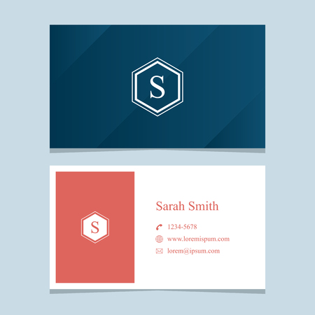 alphabet letter "S", with business card template. Vector graphic design elements for company .のイラスト素材