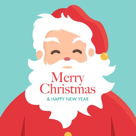 Christmas card with Santa Claus. Editable vector design.のイラスト素材