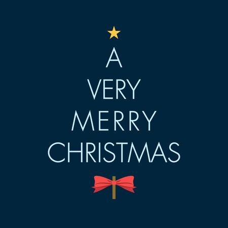 Christmas card with christmas tree-type title. Editable vector design.のイラスト素材