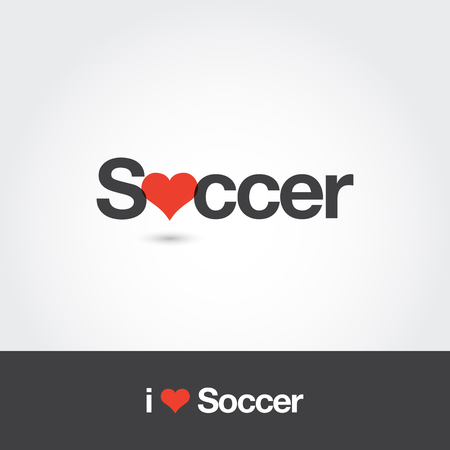 Soccer with heart logo. Editable vector logo design.のイラスト素材
