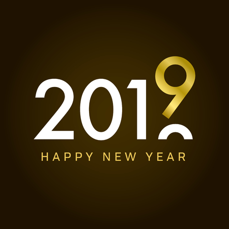 Happy new year 2019 card, movement type.のイラスト素材