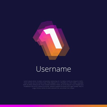 1, number logo. Vector graphic elements design editable for company and entrepreneur.のイラスト素材