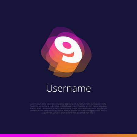 9, number logo. Vector graphic elements design editable for company and entrepreneur.のイラスト素材