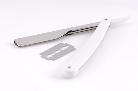 classic razor isolated on white backgroundの写真素材