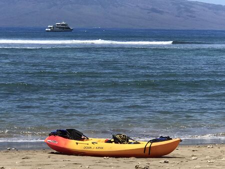 Yellow Boat On the Beachのeditorial素材