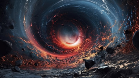 Planets and galaxy, science fiction wallpaper. Beauty of deep space. Billions of galaxies in the universe Cosmic art background 3D illustrationの素材