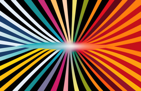 Abstract background with color rays. Vector illustration. Radial lines.の素材