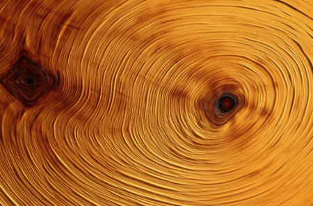 abstract texture of a wooden surface with a spiral pattern in itの素材