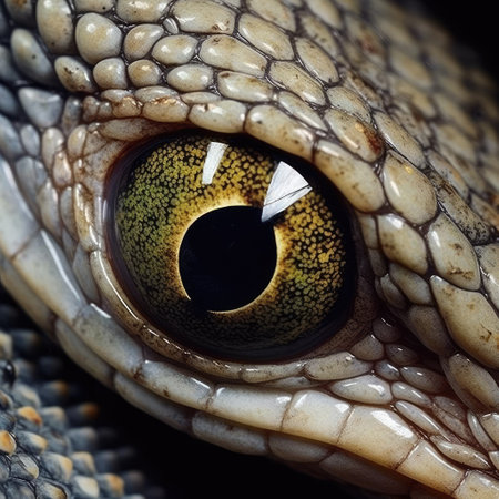 Macro shot of a lizard's eye. Close-up.の素材
