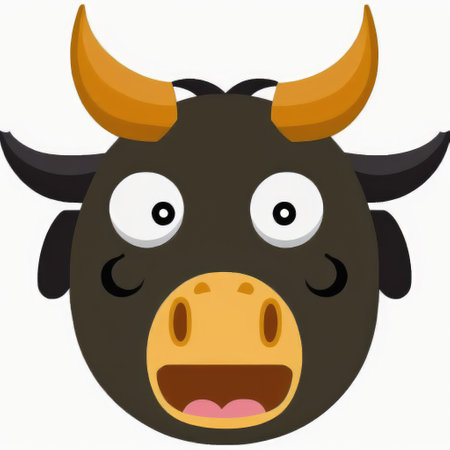 Illustration of a Cute Bull Mascot with Hornsの素材