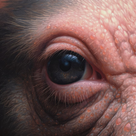 Macro of the eye of a monkey. Pork close-up.の素材