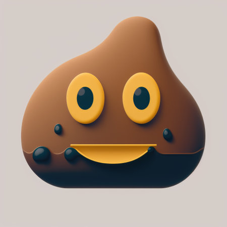 Chocolate smiley face emoticon. 3d vector illustration.の素材