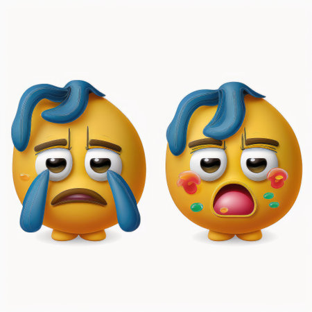 Cartoon Emoticon - Sad and Crying Emoticonの素材