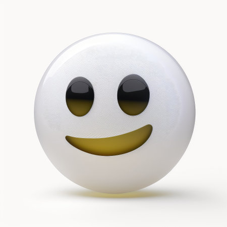 Smiley face on a white background. 3d rendering, 3d illustration.の素材