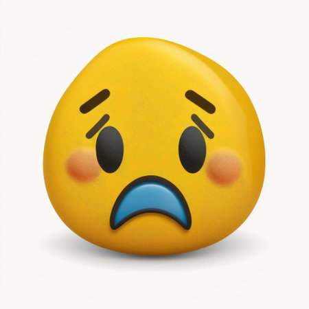 Emoticon with sad expression on a white background. Vector illustration.の素材