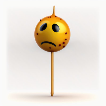 Funny emoji on a stick. Vector illustration. Eps 10.の素材