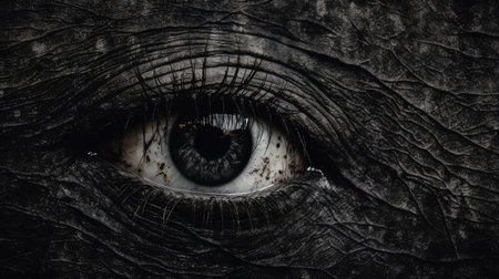 Eye of an elephant. Close-up. Eye of an animal.の素材