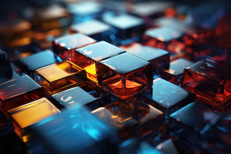 3d rendering of a group of cubes with different colors in itの素材