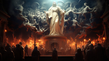 Statue of Jesus Christ in the Church of the Holy Sepulchreの素材