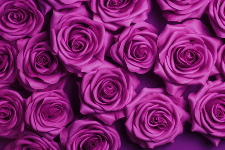 pink rose on purple background with copy space for text or imageの素材
