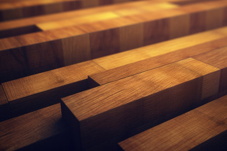 Wooden floor tiles. Abstract background. 3d render illustration.の素材