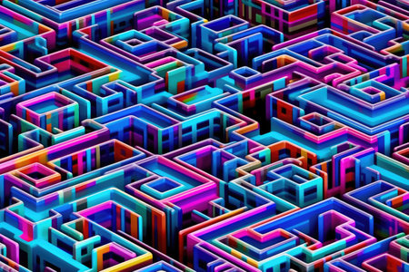 Seamless background pattern with multicolored 3d cubes.の素材